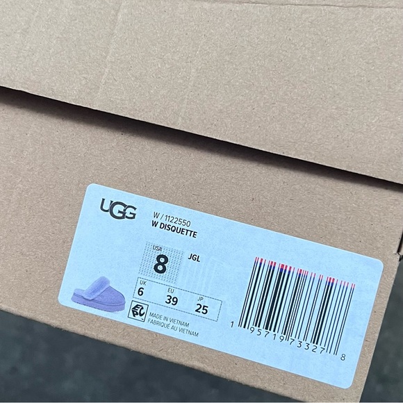 UGG Disquette Platform Sheepskin Suede Fur Lilac Lavender Slip On Shoe Sz 8 NEW - Picture 10 of 16